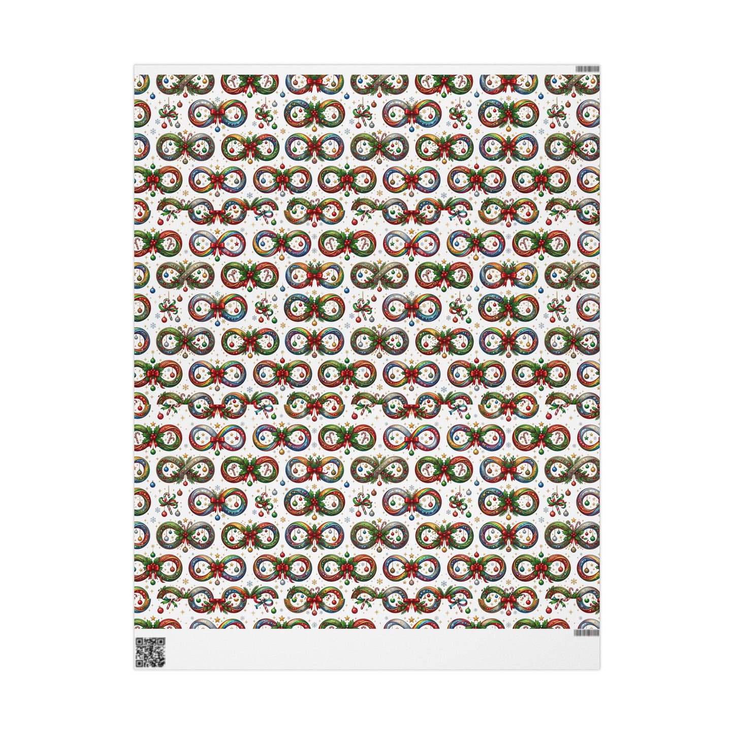 Autism Awareness Christmas Wreath Wrapping Paper Roll — Festive Holiday Gift Wrap