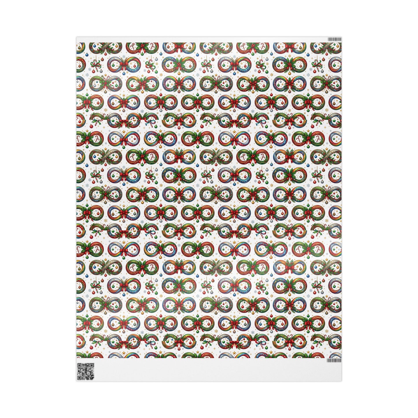 Autism Awareness Christmas Wreath Wrapping Paper Roll — Festive Holiday Gift Wrap