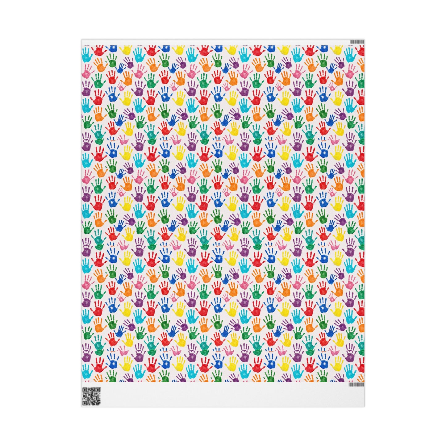 Handprint Pattern Wrapping Paper — Colorful Kids’ Gift Wrap Roll (Autism Awareness)