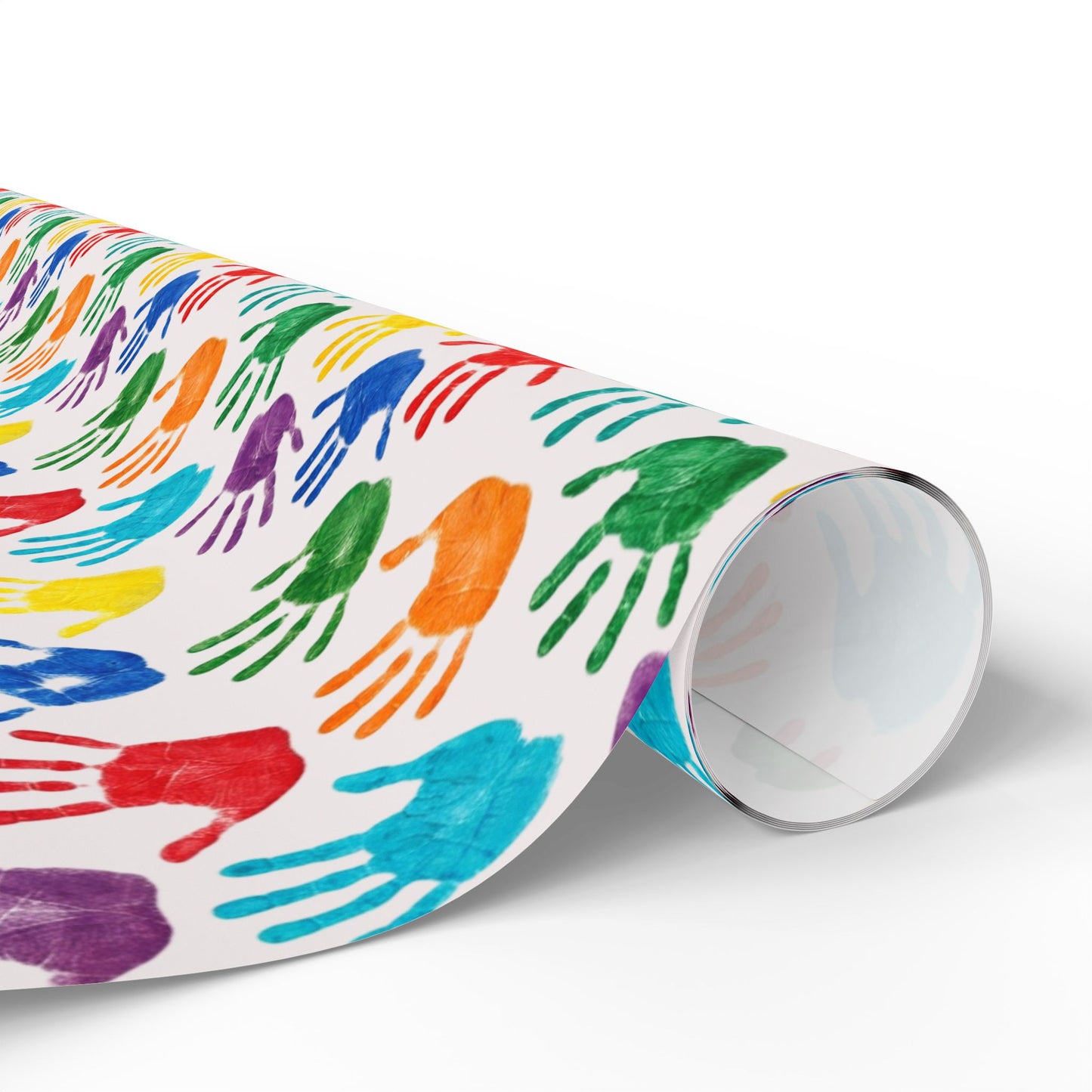 Handprint Pattern Wrapping Paper — Colorful Kids’ Gift Wrap Roll (Autism Awareness)