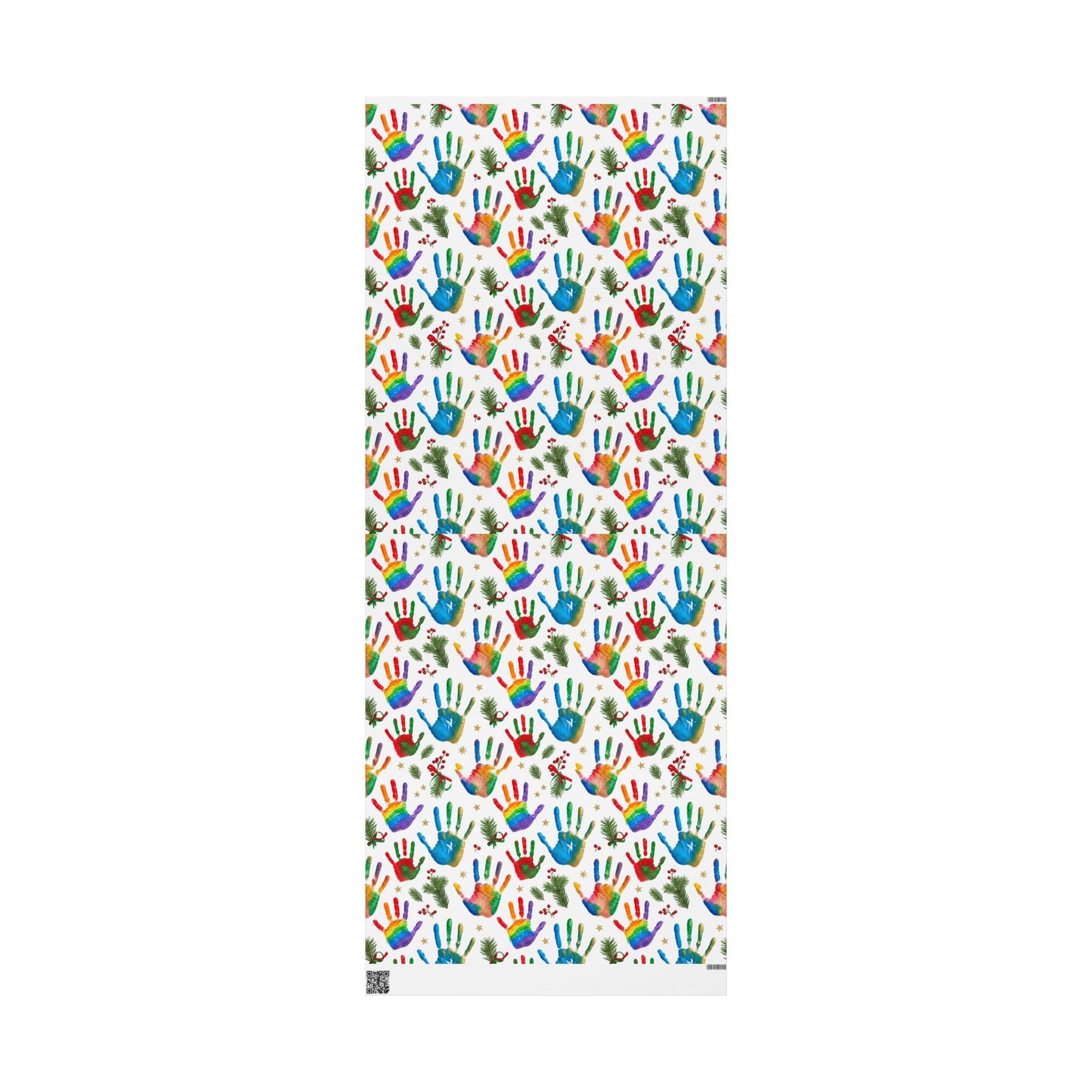 Holiday Handprint Wrapping Paper — Colorful Christmas Gift Wrap Roll