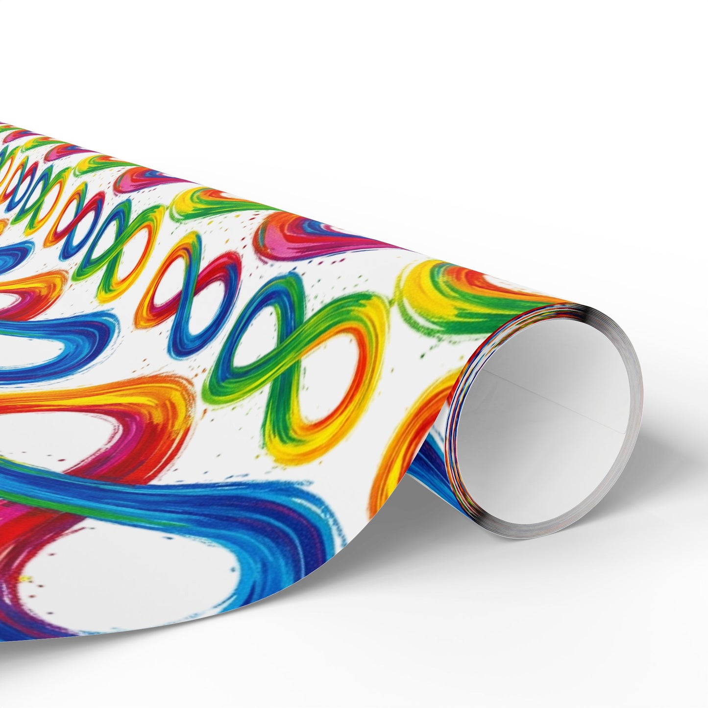 Autism Awareness Rainbow Loop Wrapping Paper Roll — Colorful Gift Wrap for Birthdays & Celebrations