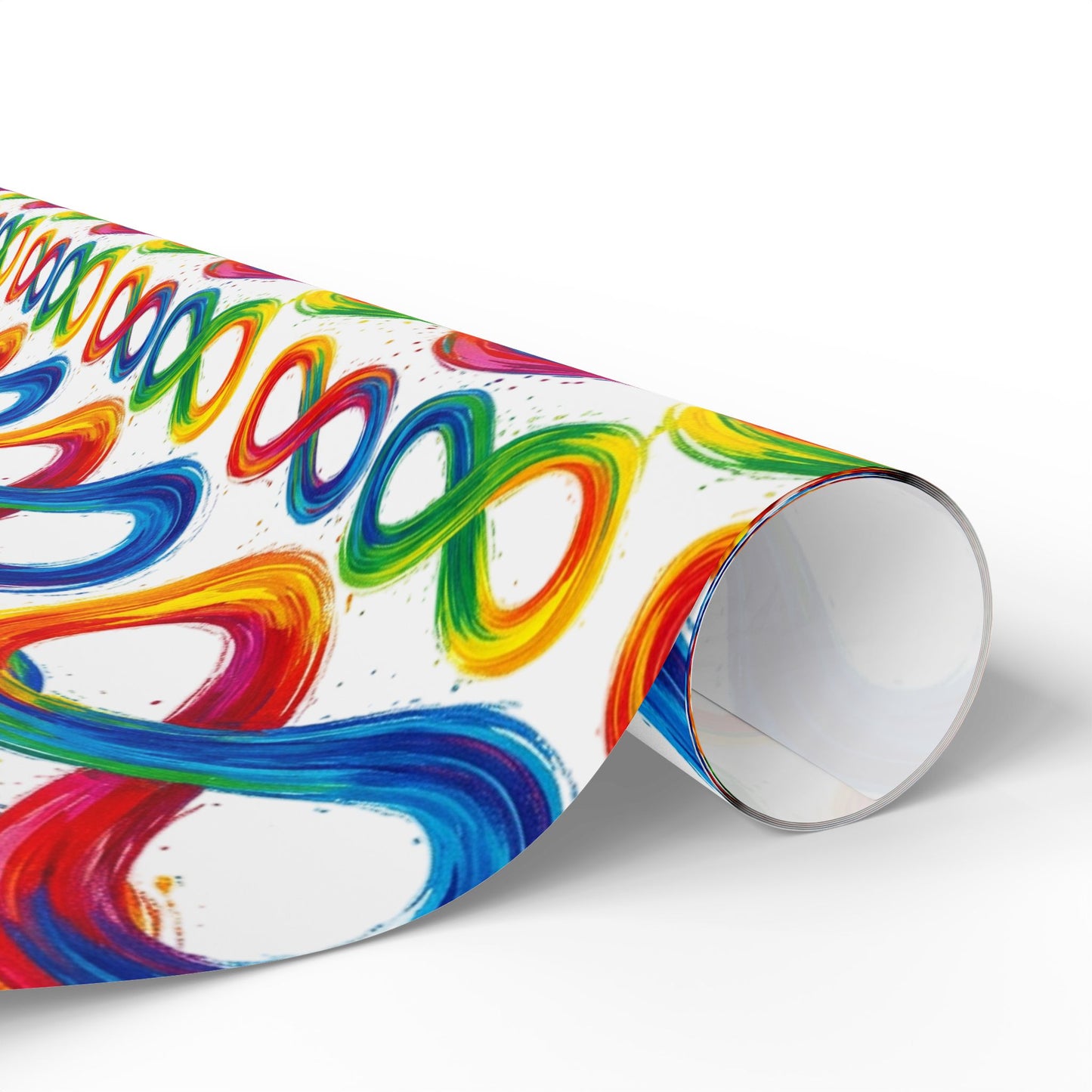 Autism Awareness Rainbow Loop Wrapping Paper Roll — Colorful Gift Wrap for Birthdays & Celebrations