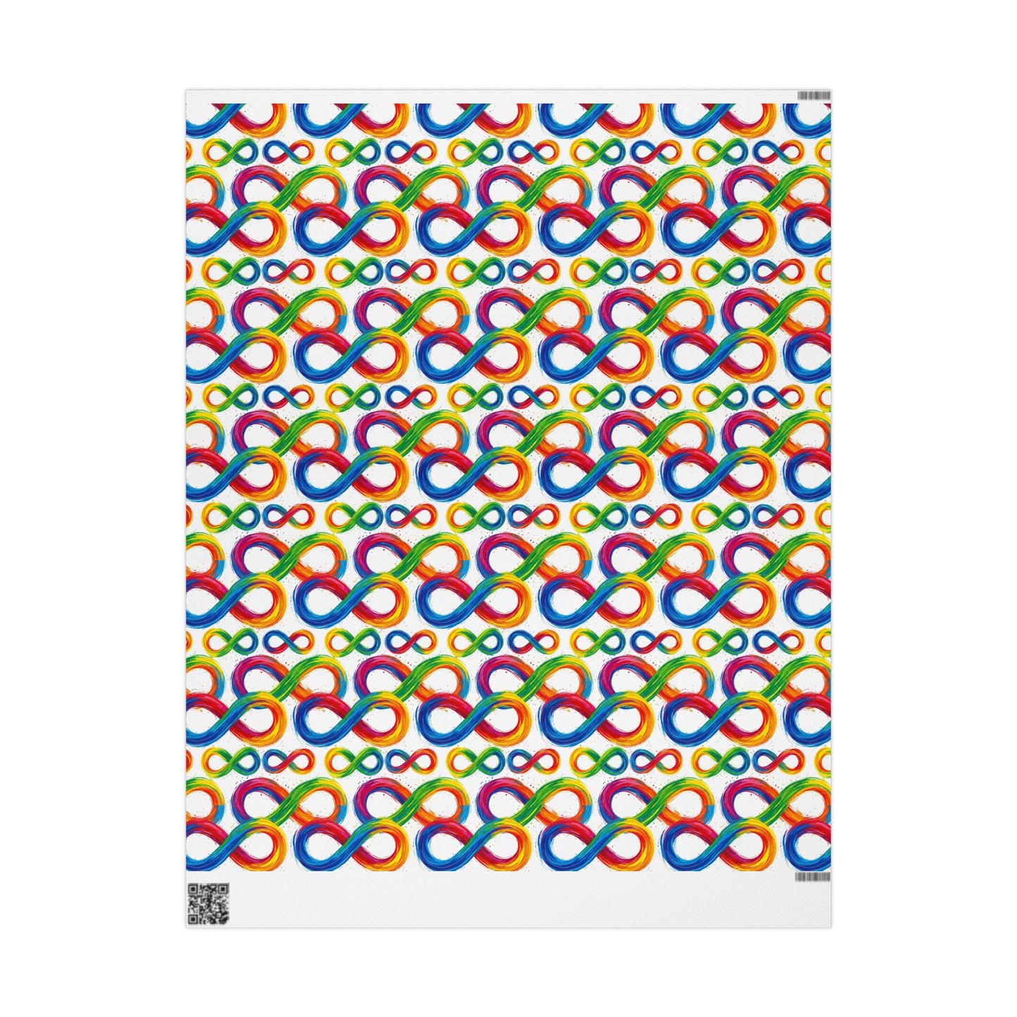 Autism Awareness Rainbow Loop Wrapping Paper Roll — Colorful Gift Wrap for Birthdays & Celebrations
