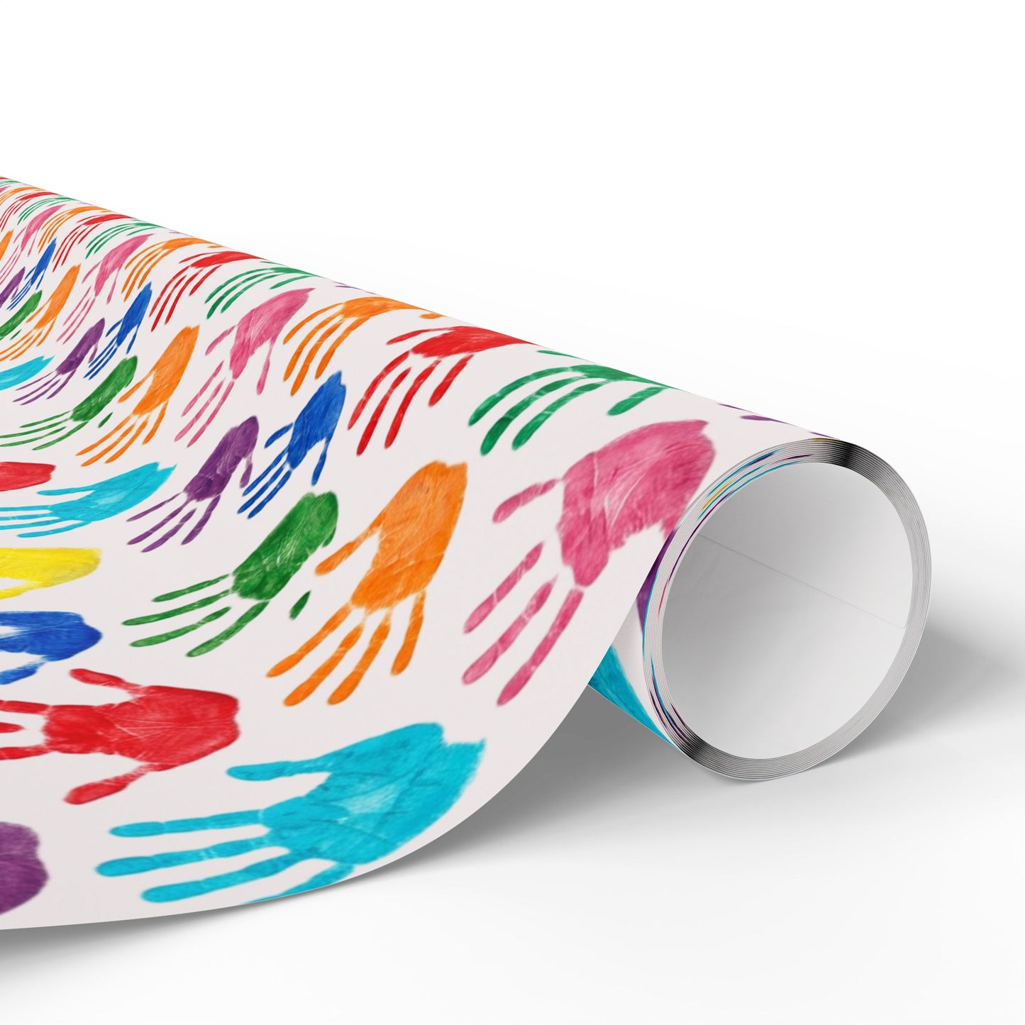 Handprint Pattern Wrapping Paper — Colorful Kids’ Gift Wrap Roll (Autism Awareness)