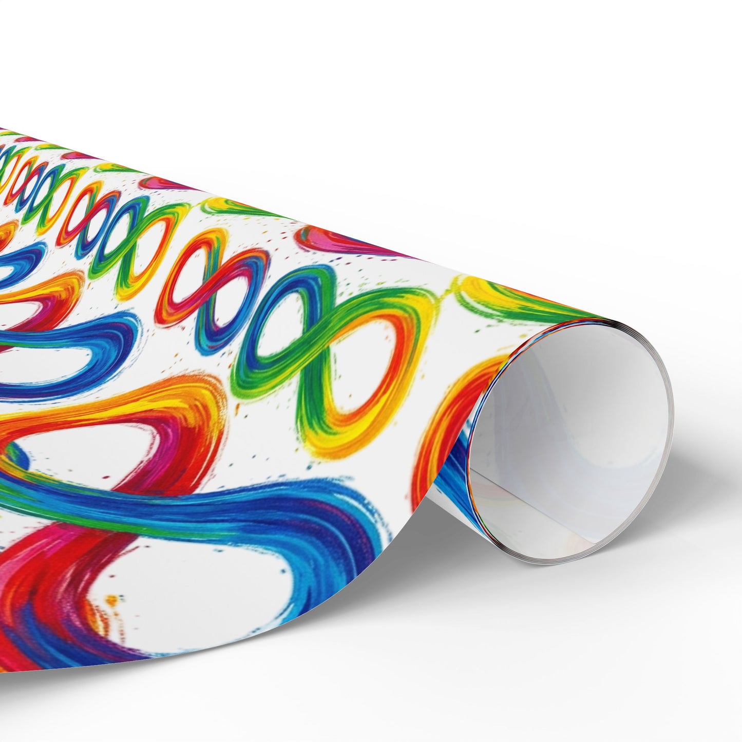 Autism Awareness Rainbow Loop Wrapping Paper Roll — Colorful Gift Wrap for Birthdays & Celebrations