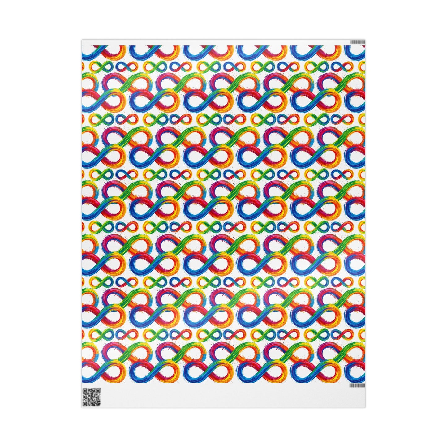 Autism Awareness Rainbow Loop Wrapping Paper Roll — Colorful Gift Wrap for Birthdays & Celebrations
