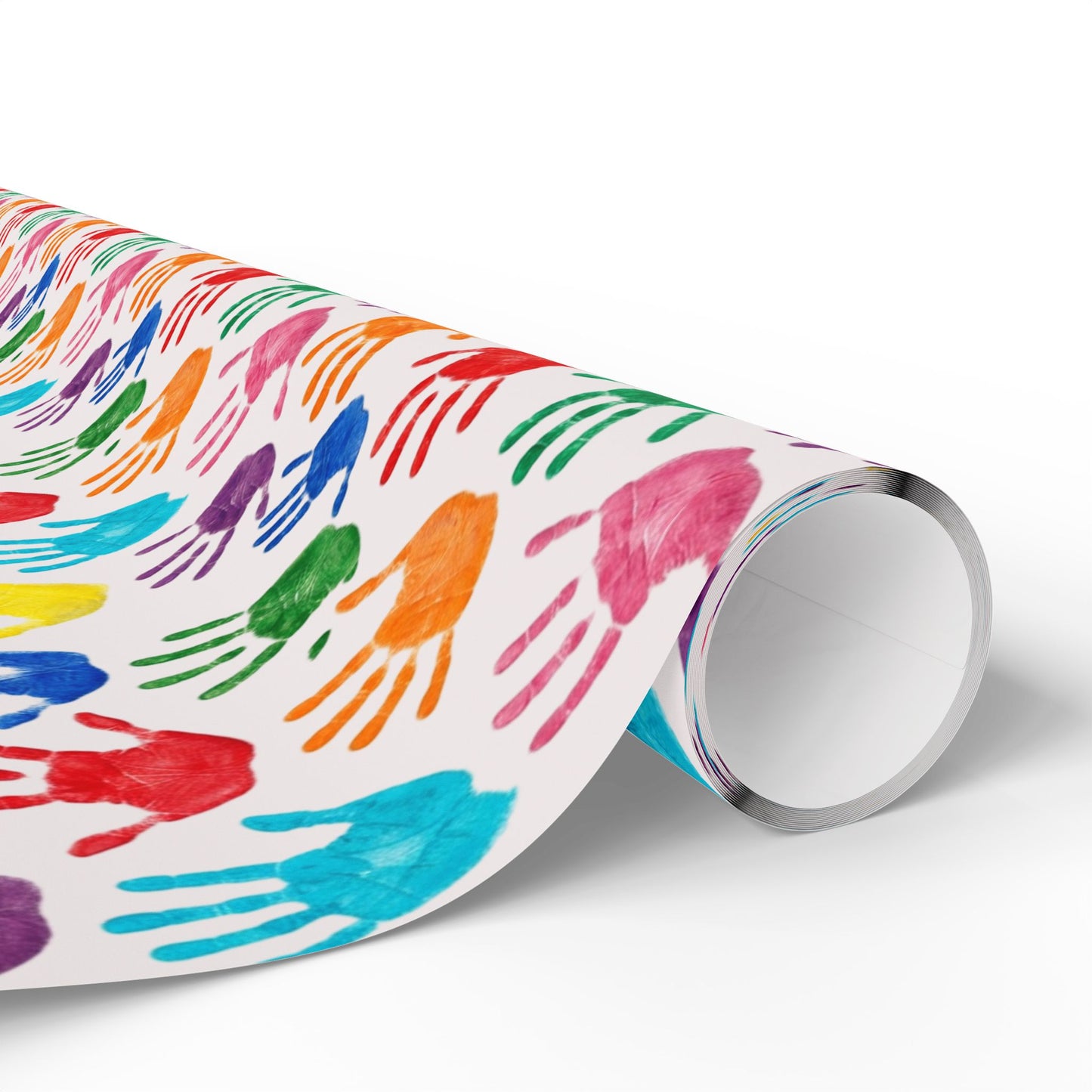 Handprint Pattern Wrapping Paper — Colorful Kids’ Gift Wrap Roll (Autism Awareness)