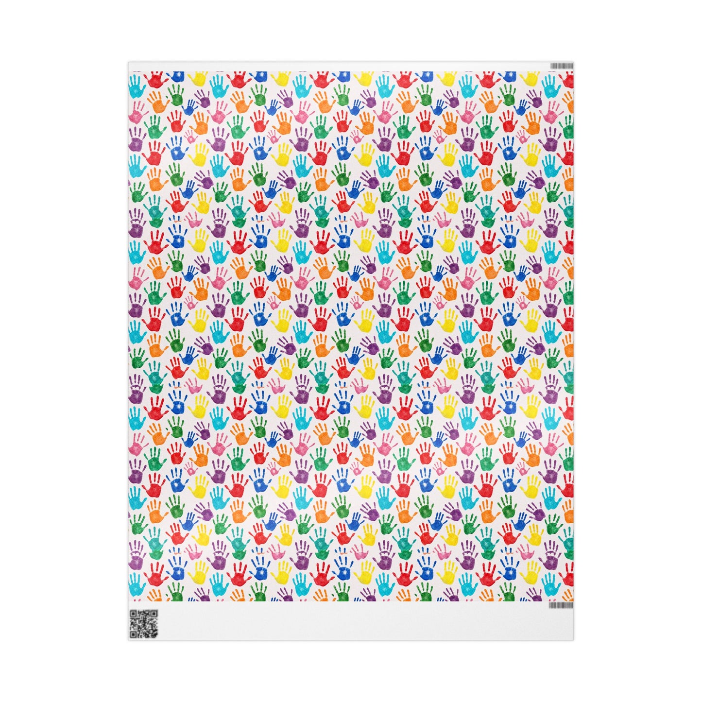Handprint Pattern Wrapping Paper — Colorful Kids’ Gift Wrap Roll (Autism Awareness)