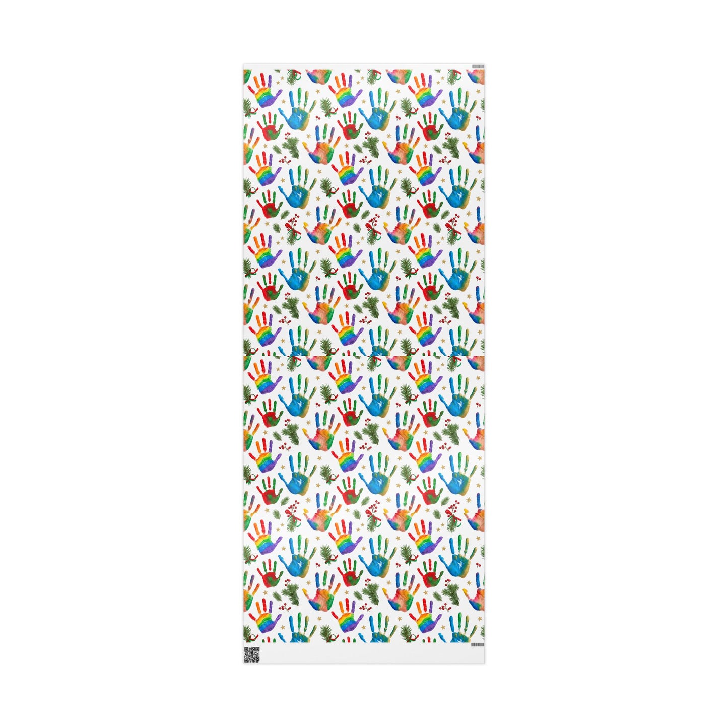 Holiday Handprint Wrapping Paper — Colorful Christmas Gift Wrap Roll