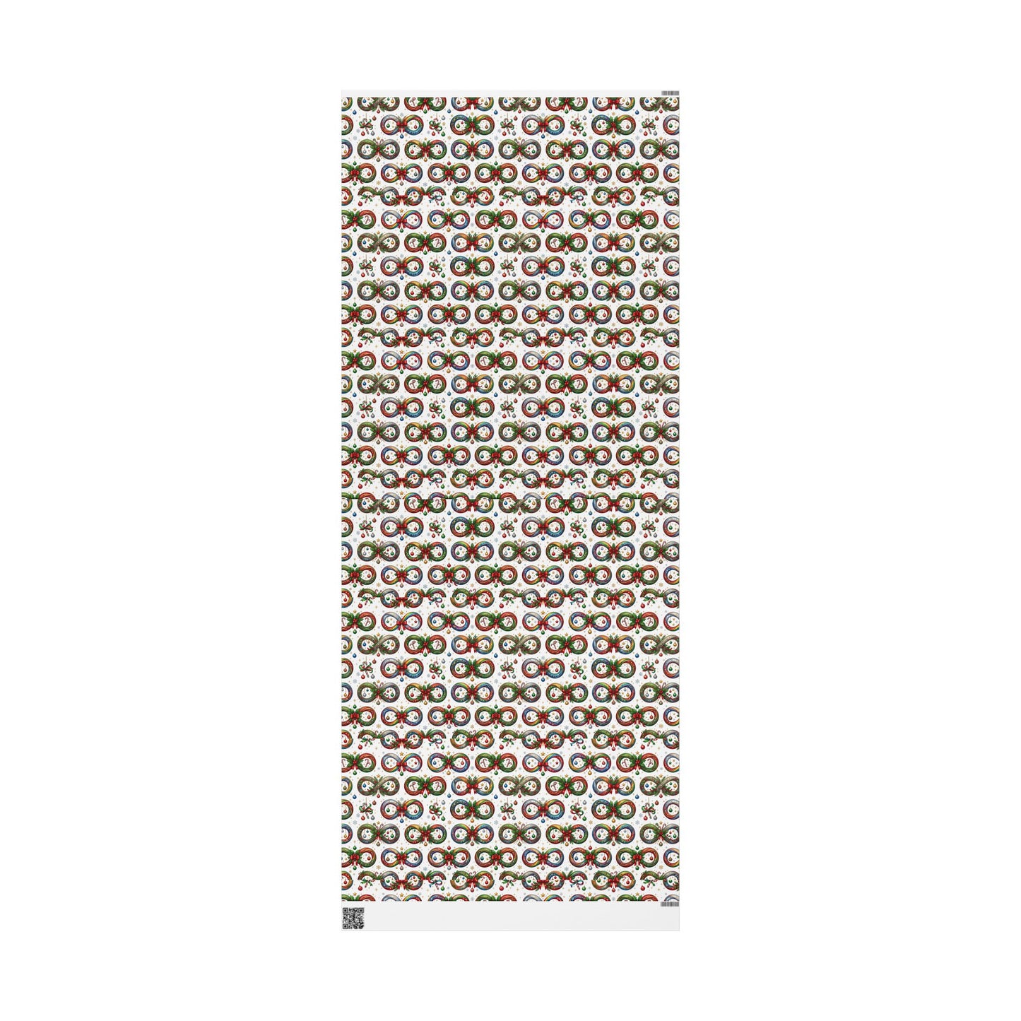 Autism Awareness Christmas Wreath Wrapping Paper Roll — Festive Holiday Gift Wrap