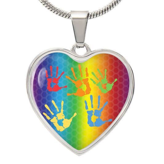 ASD Heart Pendant - Rainbow